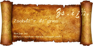 Zsohár Ágnes névjegykártya