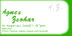 agnes zsohar business card